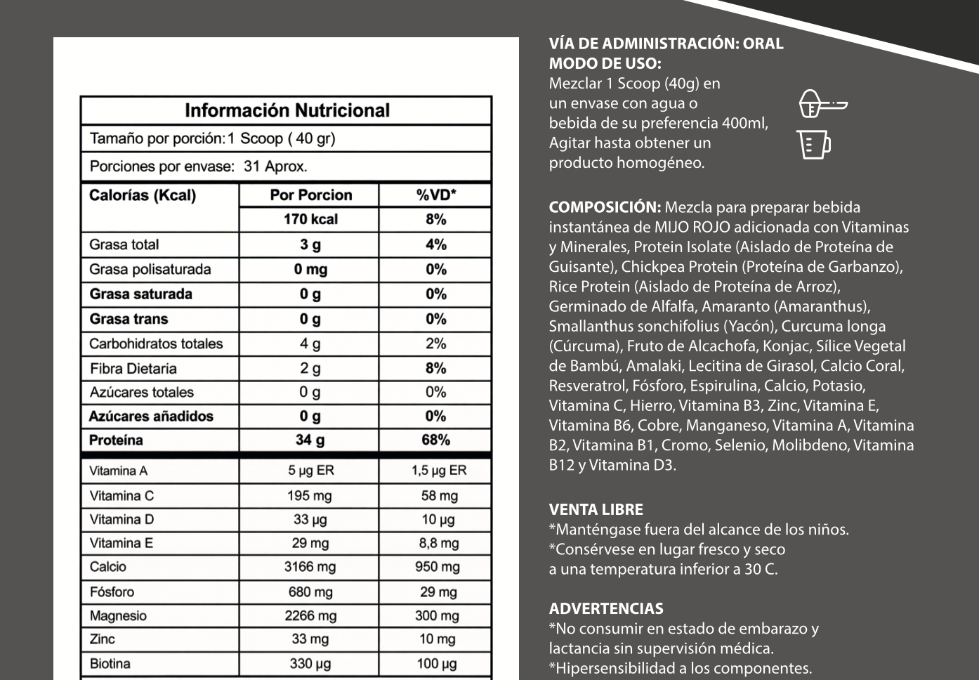 Proteína vegana, 2,5 libras, 31 servicios - Imagen 2